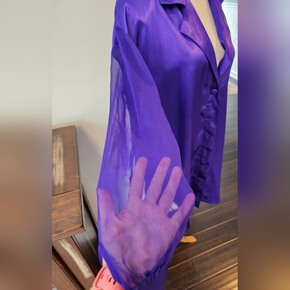 Victoria's Secret Gold Label Vintage Size Medium Purple Oversized Sleep Shirt - Picture 4 of 10